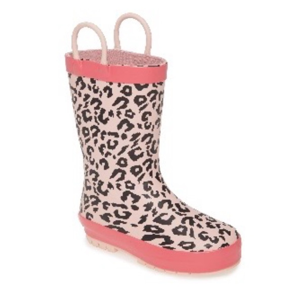 Tucker + Tate Puddle Rain Boot Size 5T in Pink Leopard - Picture 2 of 9